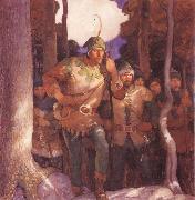 NC Wyeth Robin Hood and the Men of Greenwood oil painting artist
